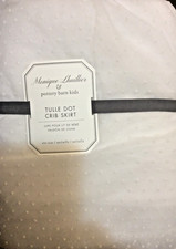 Pottery Barn Kids Monique Lhuillier Tulle Dot Crib Skirt Nursery White NWT Tu Tu