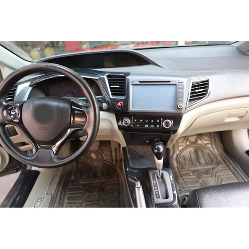 For Honda Civic 12-2014 9th Carbon Fibre Central Console Gear Shift Strip Cover - Picture 7 of 12