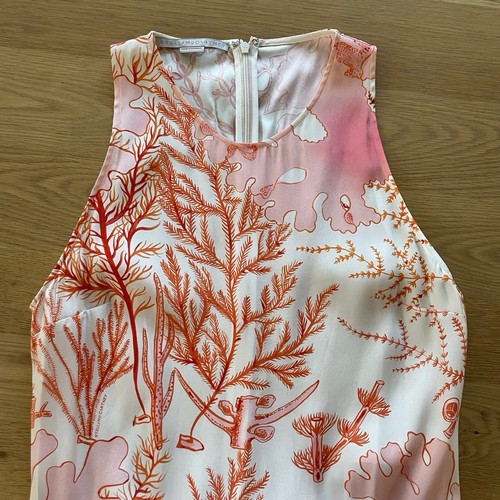 STELLA MCCARTNEY Silk Dress, Size US 6 AU/UK10, Anabelle Coral Print Pinks Maxi - Picture 23 of 24