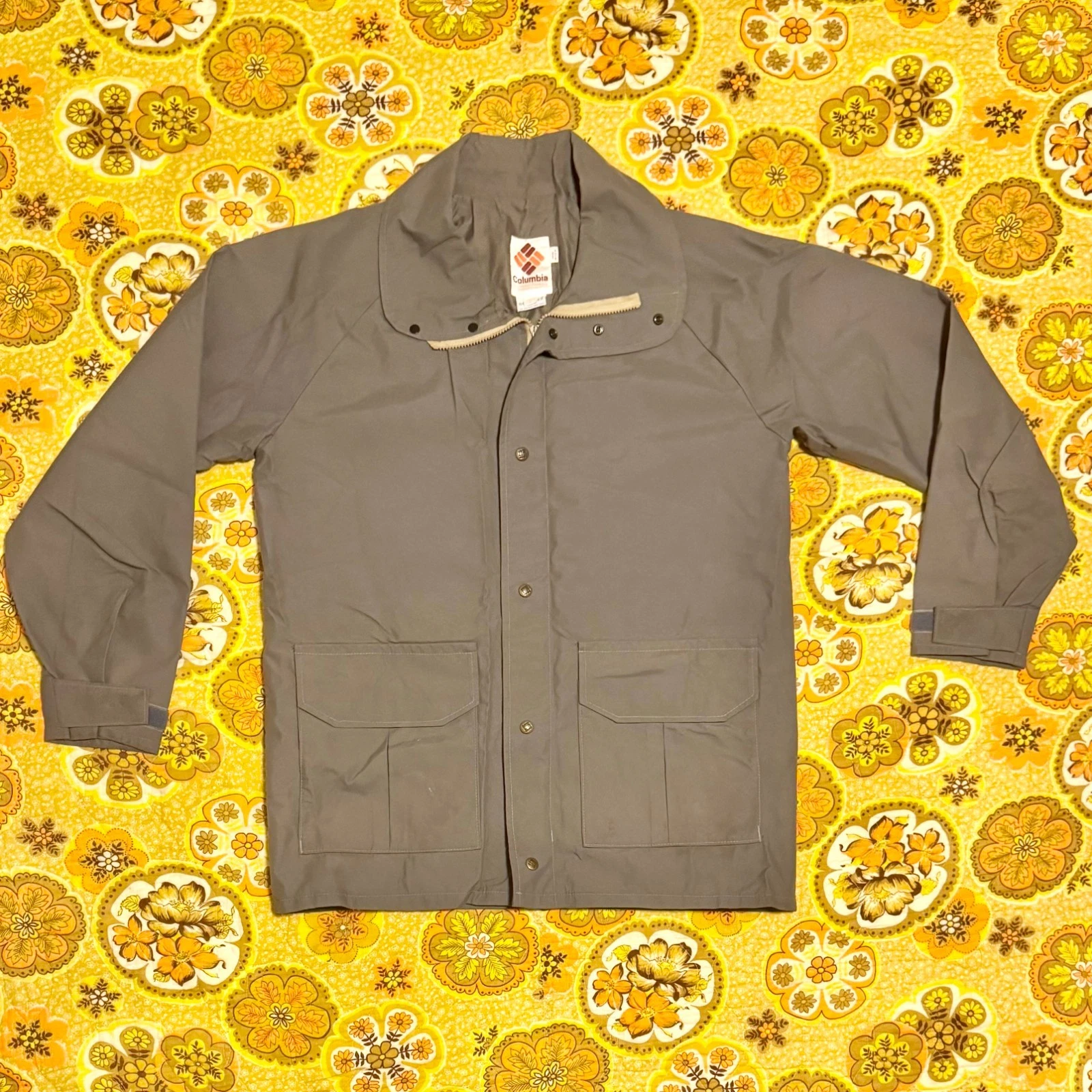 Vintage Columbia Rain Jacket Gray 90s Mid Length Straight Fit Mens L