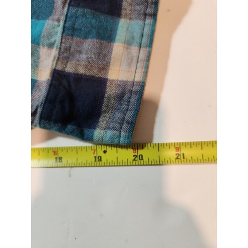 Royal Robbins Flannel Shirt Mens Large Blue Madras Plaid Long Sleeve Gorpcore - Picture 7 of 9
