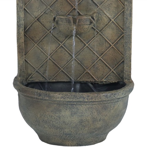 Messina Polystone Outdoor Solar Wall Fountain - Florentine Stone by Sunnydaze - Picture 10 of 11