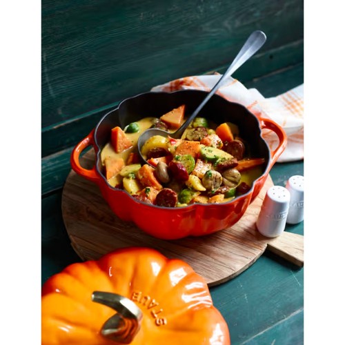 Staub Enamelled Cast Iron Pumpkin Cocotte 24cm / 3.45L - Cinnamon - Picture 2 of 7