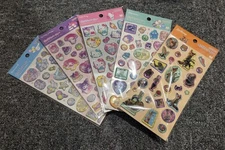 Sanrio Disney Pop Deco Party 5pcs Glitter Crystal Seal Stickers New Unused