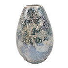 Scentsy AWAKEN Diffuser Shade / Cover Only in box Blue and Silver Mosaic Glass