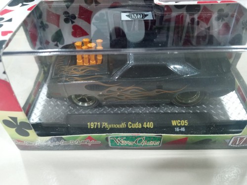 M2 Machines 71 1971 Plymouth Cuda 440 Wild-Cards Mopar Collectibl Car WC05 16-46 - Picture 2 of 3