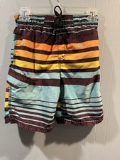 Kids Boys Kanu Surf Shorts Size Small 8 Multicolor Striped