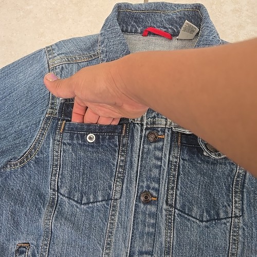 Oshkosh B'Gosh Vintage Size 10 Blue Jean Jacket Kids Denim Button Up Long Sleeve - Picture 8 of 18