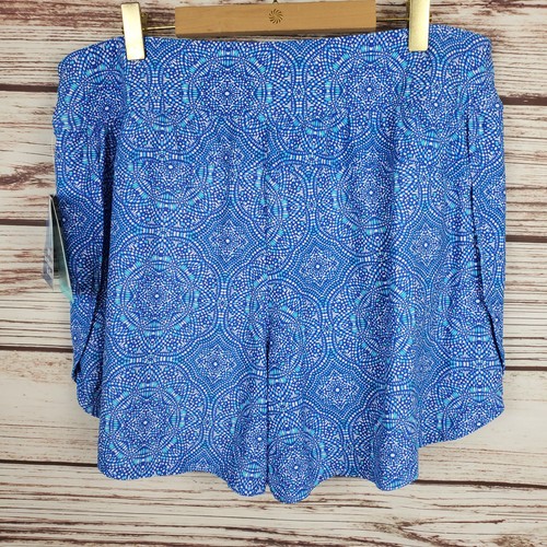 Neu mit Etikett Coolibar Damen-Badeshorts Large UPF 50+ Wellen blau bedruckt - Bild 6 von 9