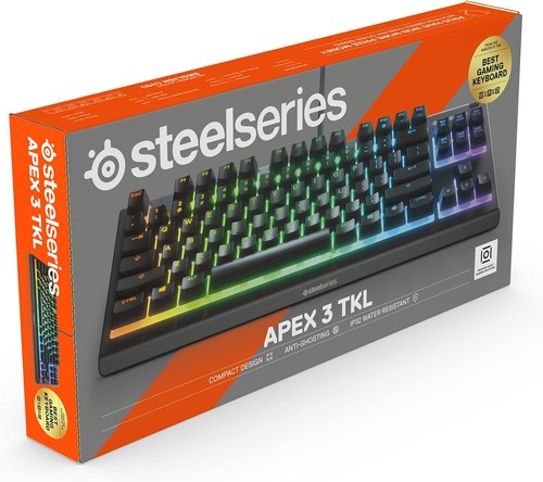 SteelSeries 64833 Apex 3 TKL - RGB Gaming Keyboard - Tenkeyless Black  - Picture 12 of 14