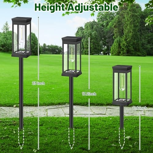  【Upgraded】 Solar Pathway Lights Outdoor, 8-Pack Large LED 8 Pack Cool White - Picture 7 of 8
