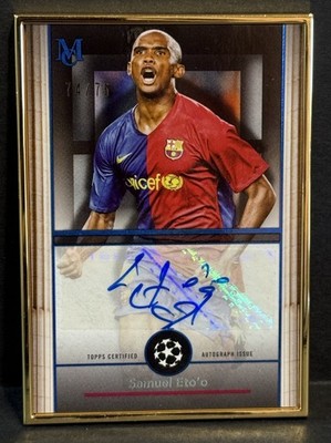 2024-25 Topps Museum UCC Barcelona Samuel Eto'o Gold Framed Auto