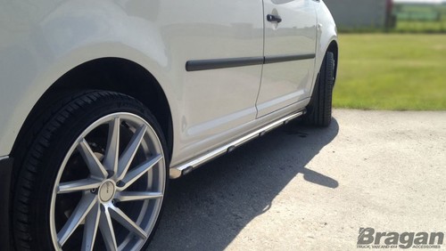 Side Bars + White LEDs For Ford Transit Tourneo Connect LWB 2002 - 2014 Polished - Picture 11 of 11