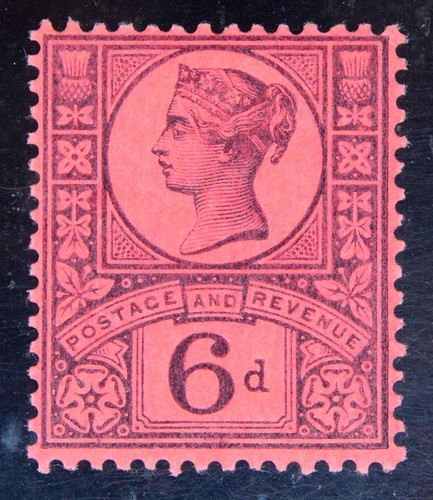 GB SG208 QV 1887 6d lila / rosérot, Jubiläumsausgabe,, postfrisch