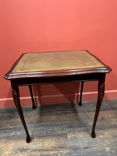 Antique Vintage Set of Three Bevan Funnell Mahogany & Leather Nesting Tables - Picture 7 of 13