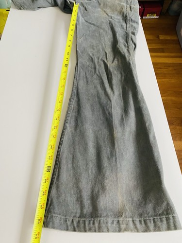 Vintage 70s Hillbilly Womens 28x28 Gray Hippie Bell Bottom Trousers Low Rise - Picture 14 of 15