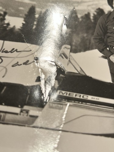 MICHAEL LANDON AUTOGRAPHED SIGNED 8x6.5 PHOTO MERC SNOWMOBILE HURRICANE II wCOA - Picture 3 of 8