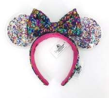 Rainbow Disney Sparkle Glitter Star 2025 Minnie Ears Confetti Headband Gift