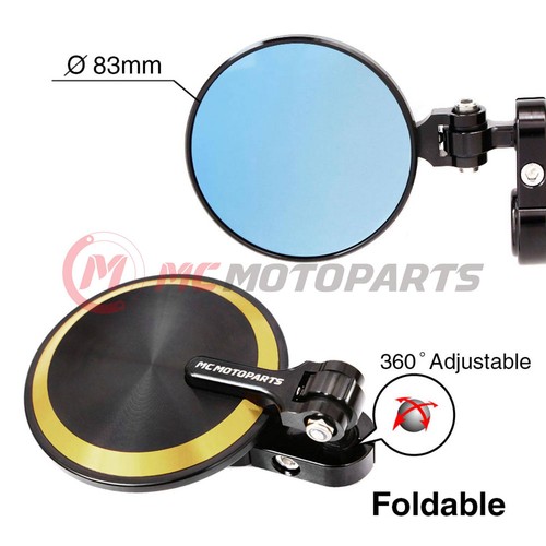 REBORN Gold Folding CNC Bar End Mirrors For 848 / EVO / S / R 07-14 13 12 - Picture 2 of 5