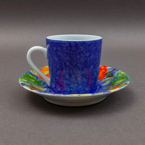 Laure Japy Paris Limoges Jardin Bleu Fruit Demitasse Cup & Saucer Set Of 7 - Picture 6 of 9