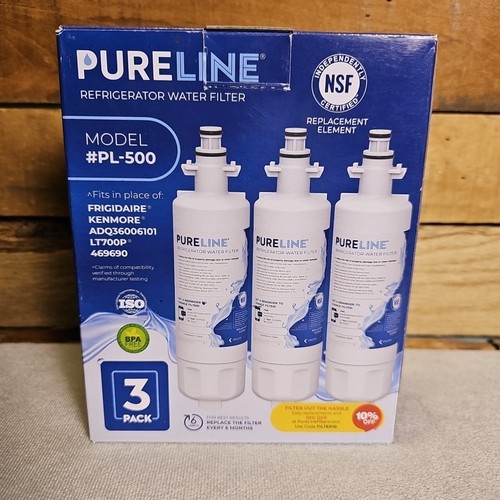 Pureline Refrigerator Water Filters 2 Pack Replacement PL-500 Frigidaire Kenmore - Picture 1 of 3