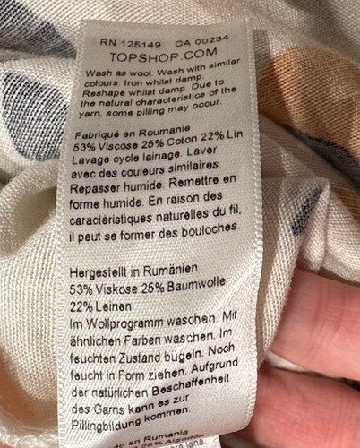 Topshop Größe US8 orange Obst Leinenmischung Cropped weites Bein Hose hoher Bund - Bild 8 von 8