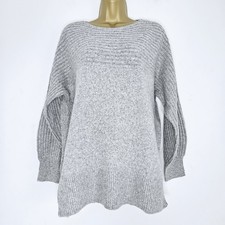 NEW Ex M&S Size 10-22 Oversized Super Soft Relaxed Fit Grey Knitted Jumper
