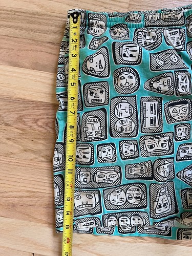 Vintage 80er 90er Maui & Sons Badehose Herren Shorts TIKI Print Gr. M USA - FLECK - LESEN - Bild 13 von 16