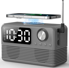 15W Fast Wireless Charger with Bluetooth Speaker and Alarm Clock Radio,4 In1 Wir