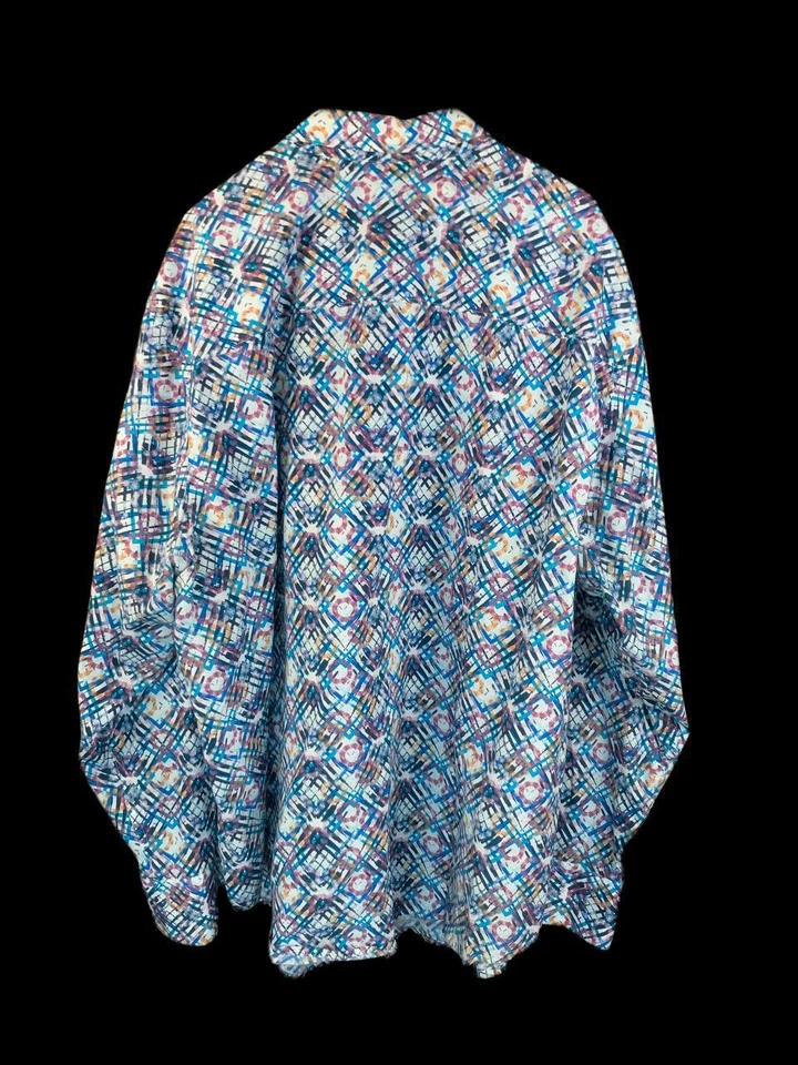 Camisa Robert Graham 4XLT Para Hombre Patrón Abstracto Multicolor Mangas Largas Algodón Foto 4 de 4