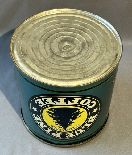 Rare Blue Pine Coffee Tin Can 3 LBS. Advertising Country Store Blue, Yellow Exc! - Picture 15 of 18