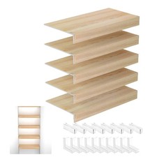 Wire Shelf Covers 24x12 Inch Faux Wood PVC Pantry Rack Set of 5