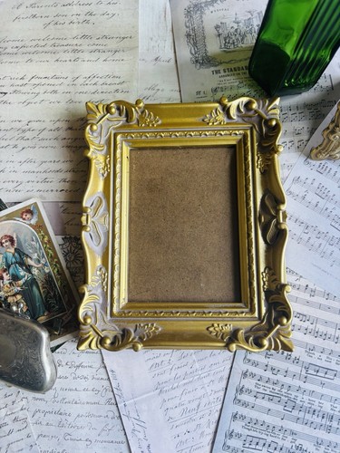vintage Antique Rococo French Baroque style ornate Gilt Gold Miniature Frame - Picture 10 of 12