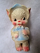 Vintage Rare Ruth E. Newton Sun Rubber Kitty Squeak Toy Doll Anthropomorphic 6"