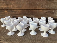 Vintage Milk Glass Slag Eye Wash LOT OF 24 Apothecary Medical
