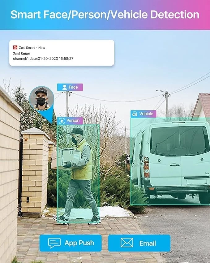 ZOSI 2x C182 4K 8MP PoE IP Add-on Security Camera Outdoor With Cable 2 Way Audio - Image 3 of 4