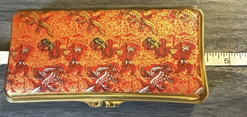 Estuche para Tarjetas de Cigarrillo Stratton Vintage Estilo Chino Dragones Tono Rojo/Dorado Inglaterra - Imagen 10 de 14