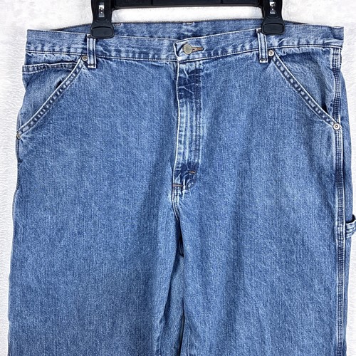 Jeans vintage Wrangler uomo 38x30 blu falegname larghi larghi anni 90 Y2K grunge denim - Foto 6 di 11