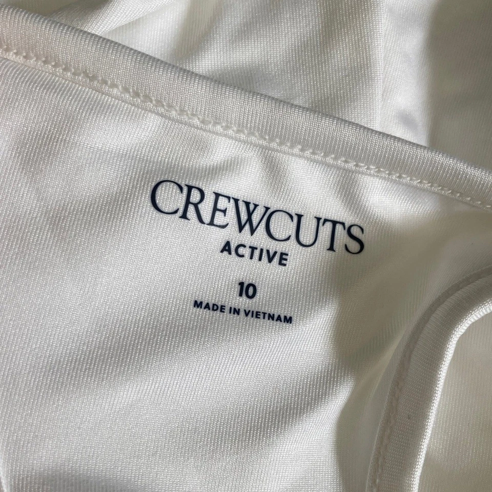 Vestido plisado J Crewcuts para niñas en jersey de rendimiento talla 10 blanco Foto 2 de 4