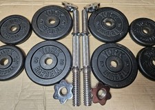 York Dumbbell Set Standard weight plates and dumbbell handles 30lbs total