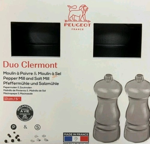 Peugeot Duo Clermont Pfeffermühle & Salzmühle 13cm/5" dunkelgrau Made in France