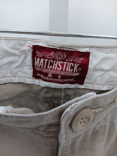 Matchstick Cargohose Herren 32x32 hellbraun gerade Utility khaki Hosen 6 Taschen - Bild 2 von 12