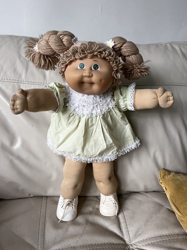 Vintage Cabbage Patch Kids Jesmar Puppe blonde Zöpfe & grüne Augen Mädchen HM3 - Bild 23 von 24