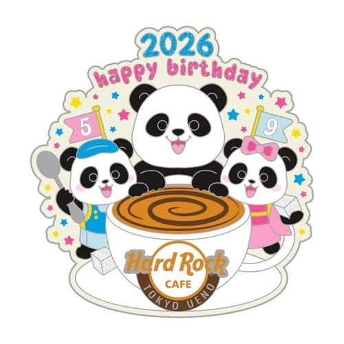 Hard Rock Cafe Tokyo UYENO 2026 Happy BIRTHDAY Panda Pin Badge Sakura