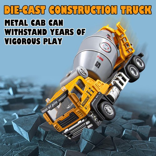 4 paquetes de juegos de camiones de construcción de metal, mini ingeniería impulsada por fricción... - Imagen 5 de 7