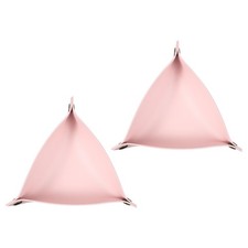 2 Pcs PU Leather Jewelry Tray(Triangle, Pink)