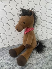Jellycat Orson Horse Brown Plush 16" Stuffed Pony Red Bandana. HTF