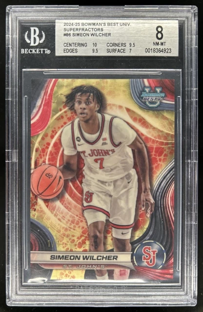 2024-25 Bowman's Best University Simeon Wilcher Superfractor #1/1 BGS 8