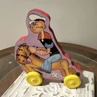 Vintage Chein Popeye Tin Pull Toy Figure on Horse Yellow Wheels 1934