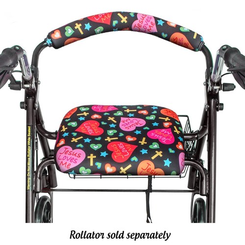 Jesus Loves Me Universal Rollator Walker Seat and Backrest Covers (Christian) - Picture 3 of 7